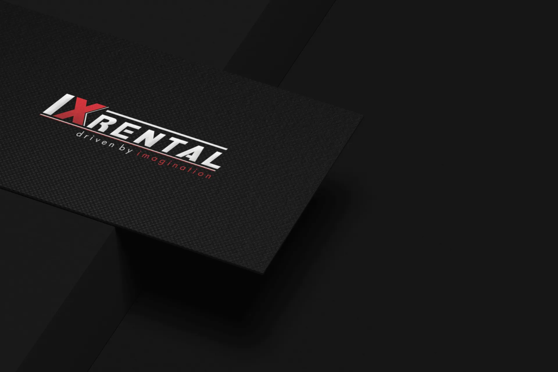 A black IX Rental business card