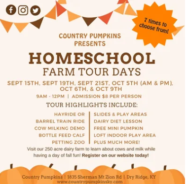 Homeschool Farm Tour Days — Dry Ridge, KY — Country Pumpkins