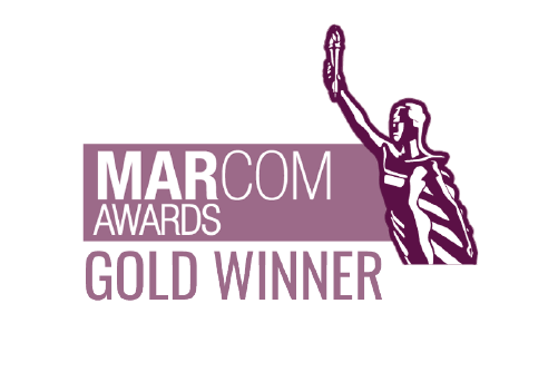 Logo of MarCom Awards gold winner.