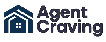 A logo for agent craving with a house on it.