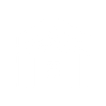 A blue and white icon of a house with a window.