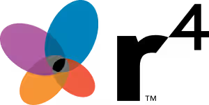 Logo with a colorful overlapping butterfly shape and the text