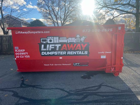 Red Lift Away dumpster