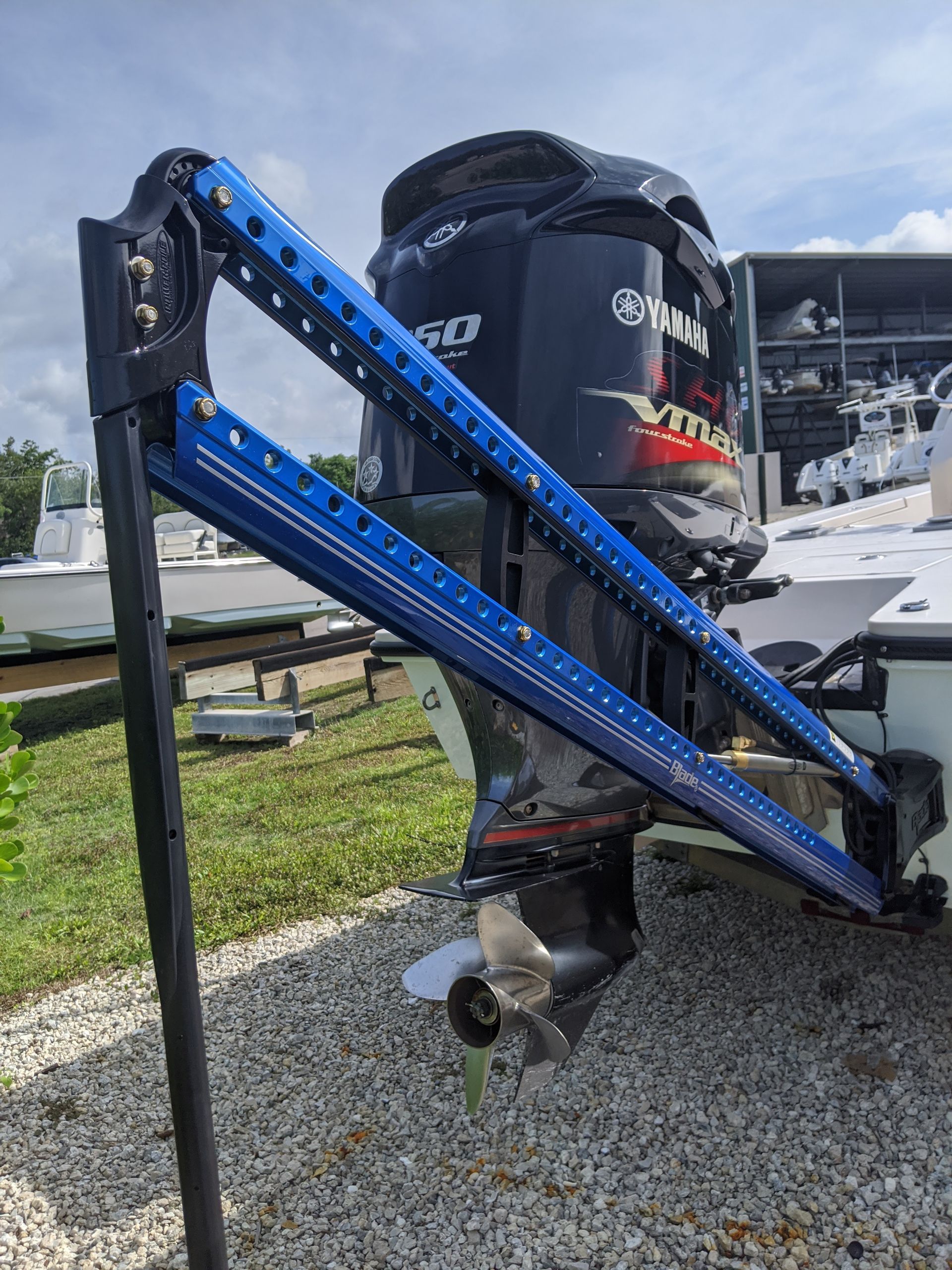 Power-Pole shallow water anchor system professionally installed