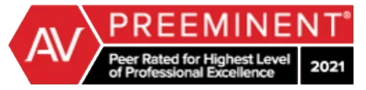 Martindale-Hubbell Preeminent Rating -  Peer Rated for Highest Leve of Professional Excellence, 2021