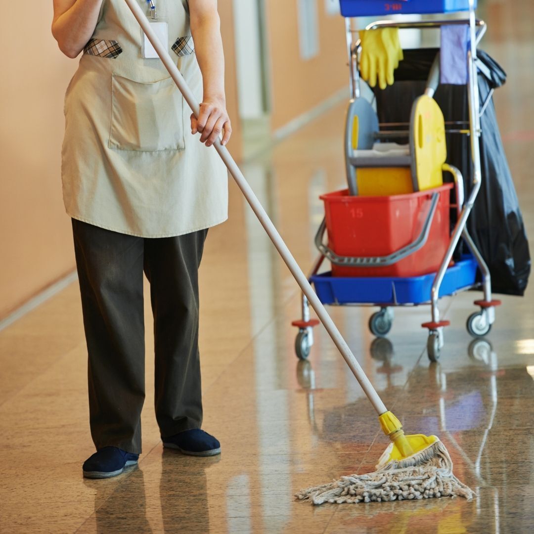 mopping the floor