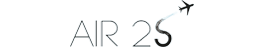 Un logo pour air 2S avec un avion volant en arrière-plan
