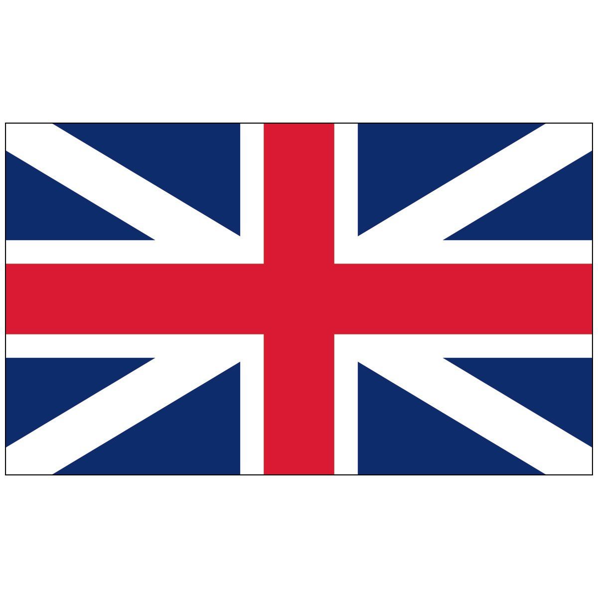 The flag of the united kingdom is blue white and red