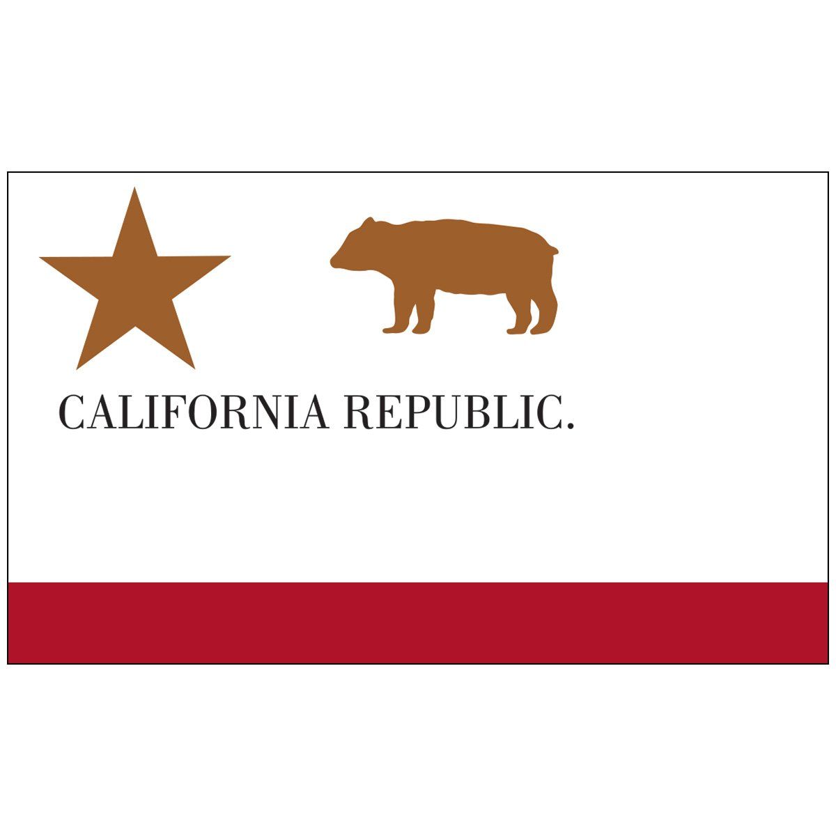 A california republic flag with a bear and a star