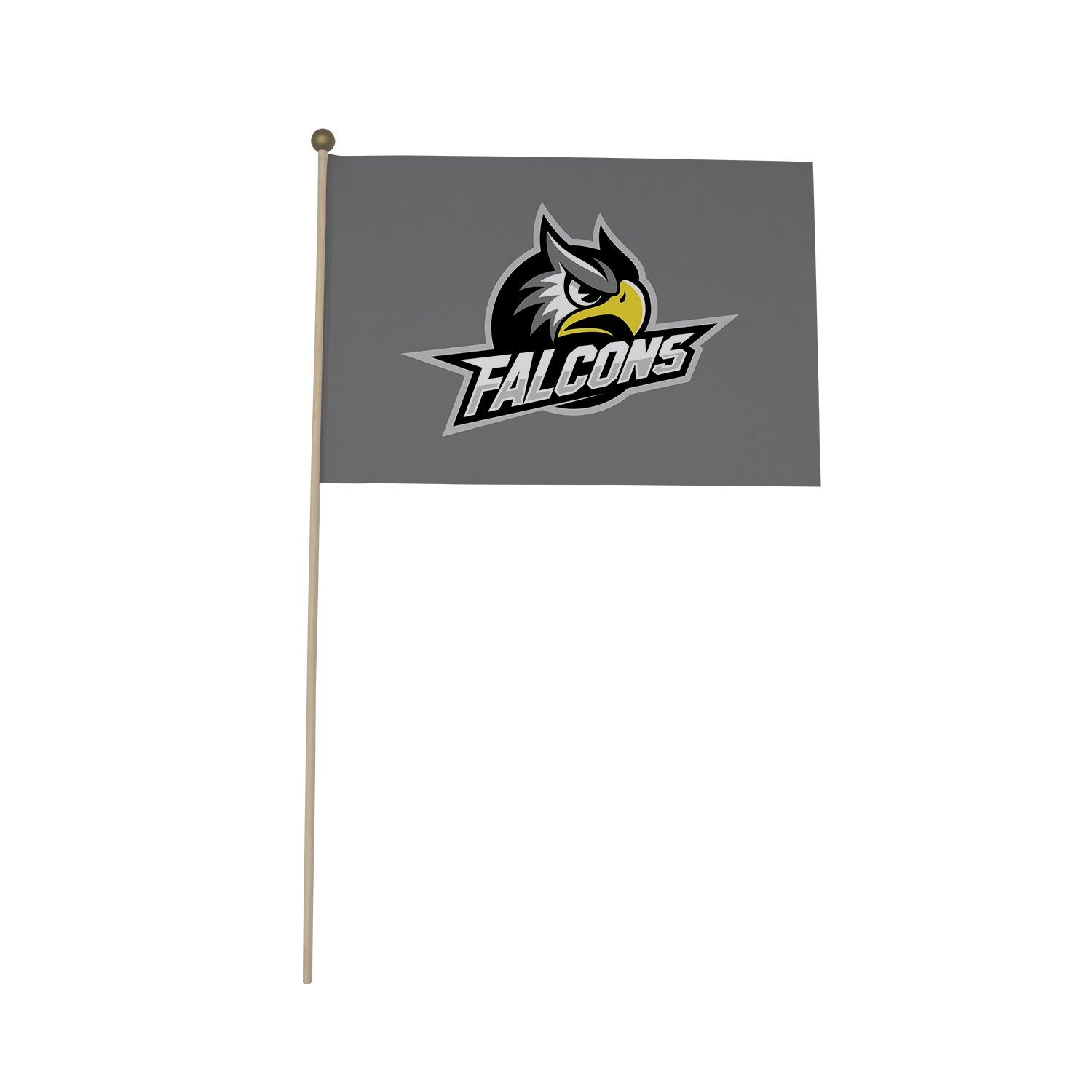 A small flag with a falcons logo on it.