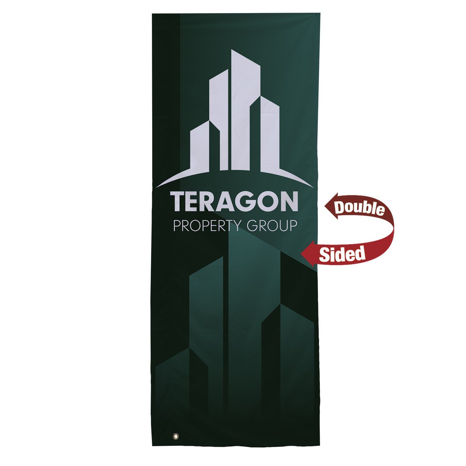 A sign that says teragon property group on it
