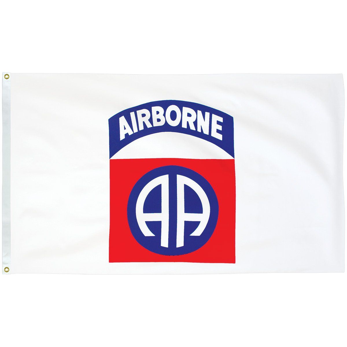 A white flag with the airborne logo on it