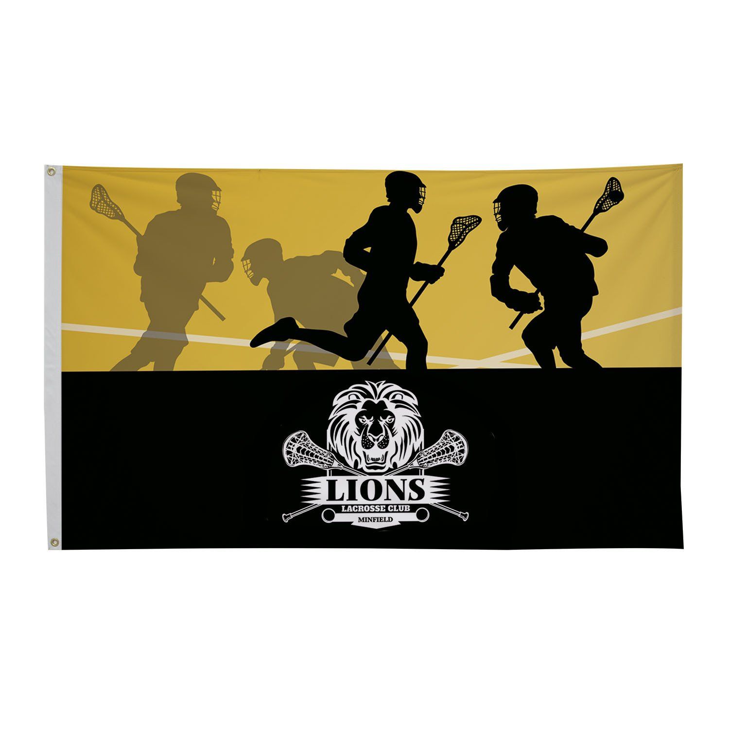 A lacrosse flag for the lions lacrosse team
