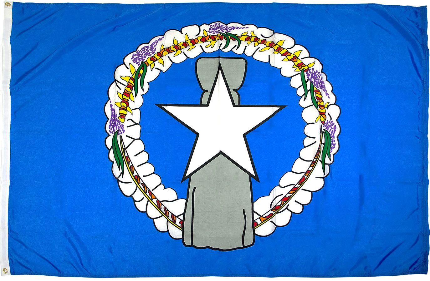 A blue flag with a white star in the center