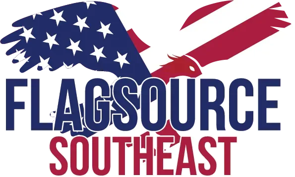 A logo for flagsource southeast with an american flag and an eagle