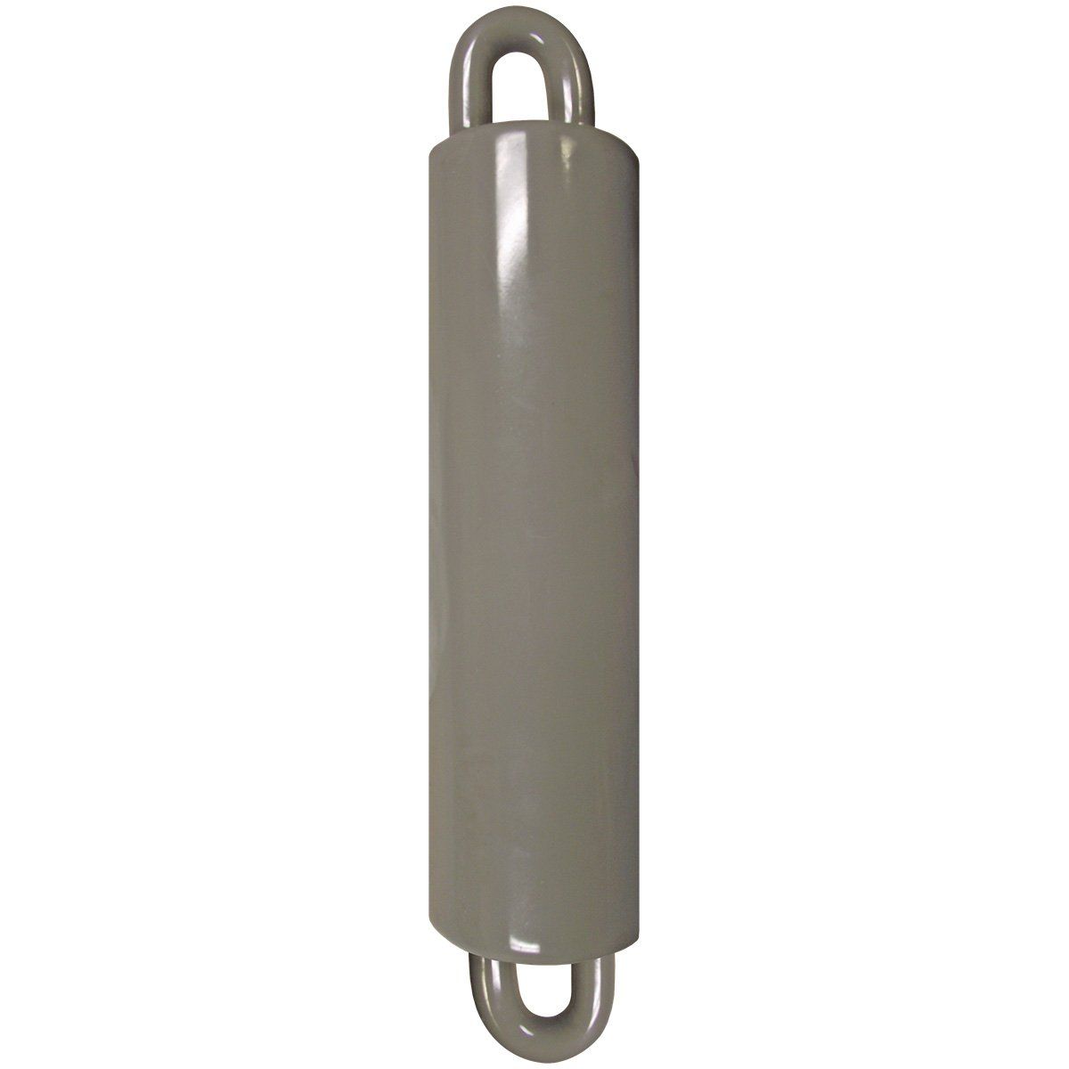 A gray cylinder with two handles on a white background.