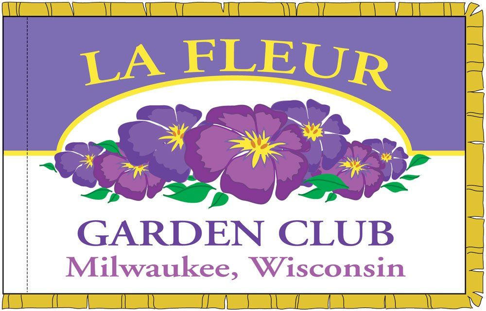 La fleur garden club milwaukee wisconsin logo with purple flowers
