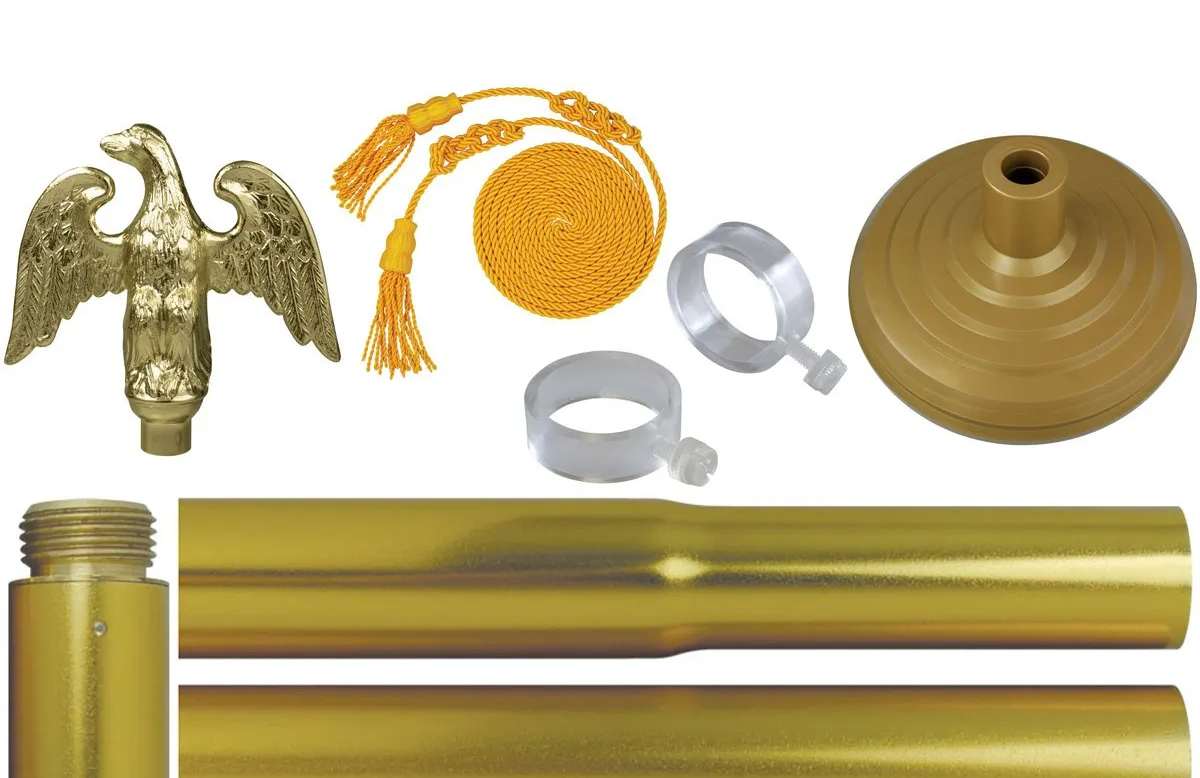 A brass pole with a bird on top of it