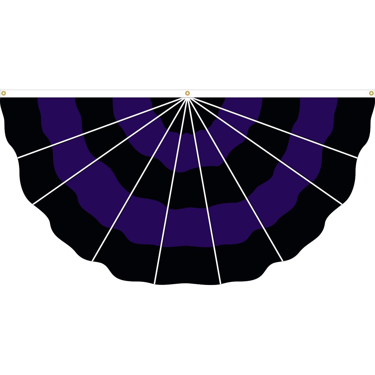 A black and purple fan with white lines on a white background