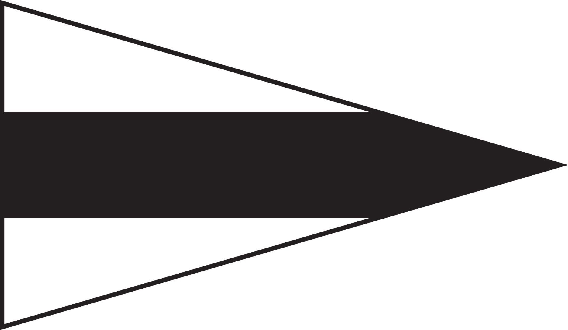 A black and white arrow pointing to the right on a white background.
