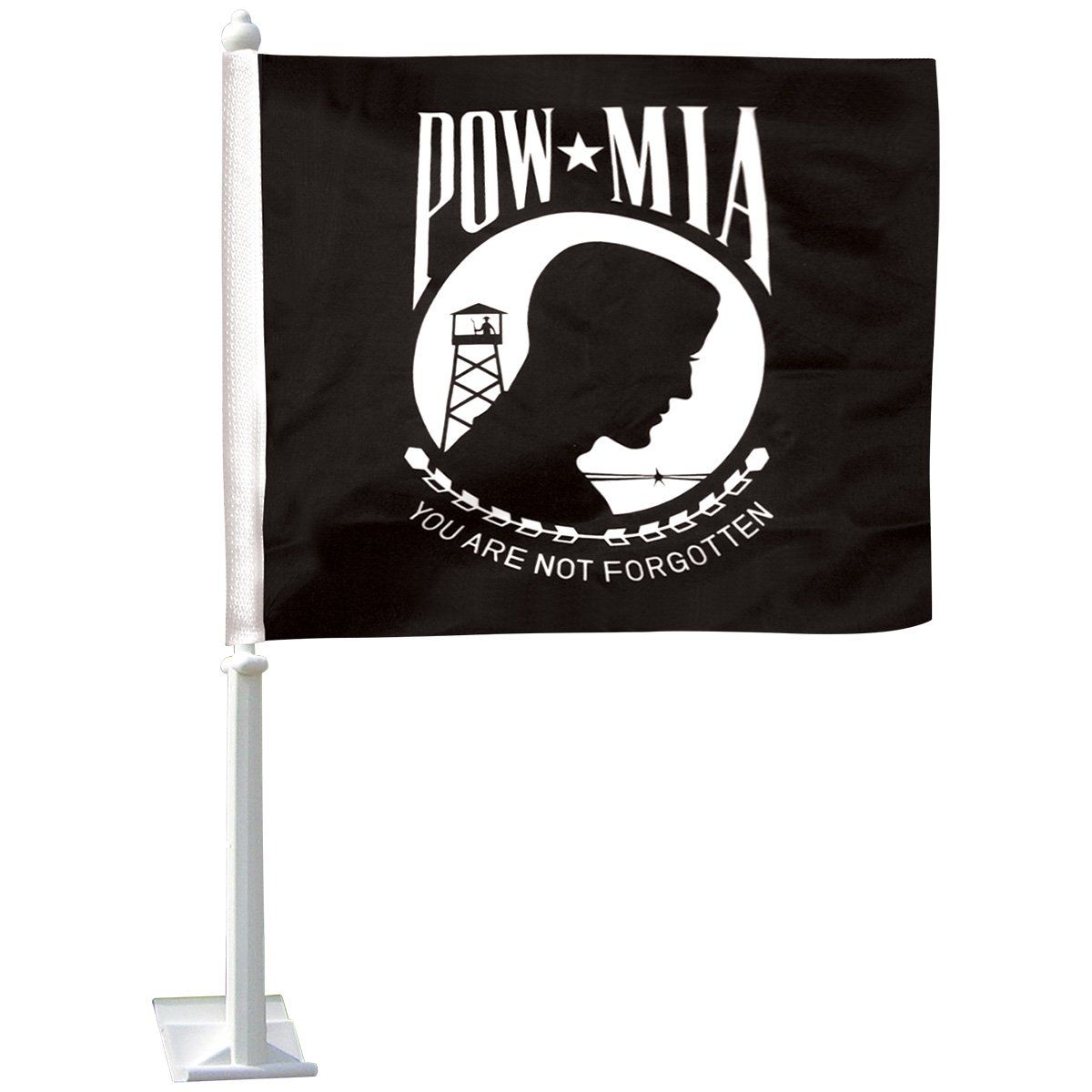 POW/MIA Car Window Flag with Mount-Flagsource Southeast-Woodstock, Georgia
