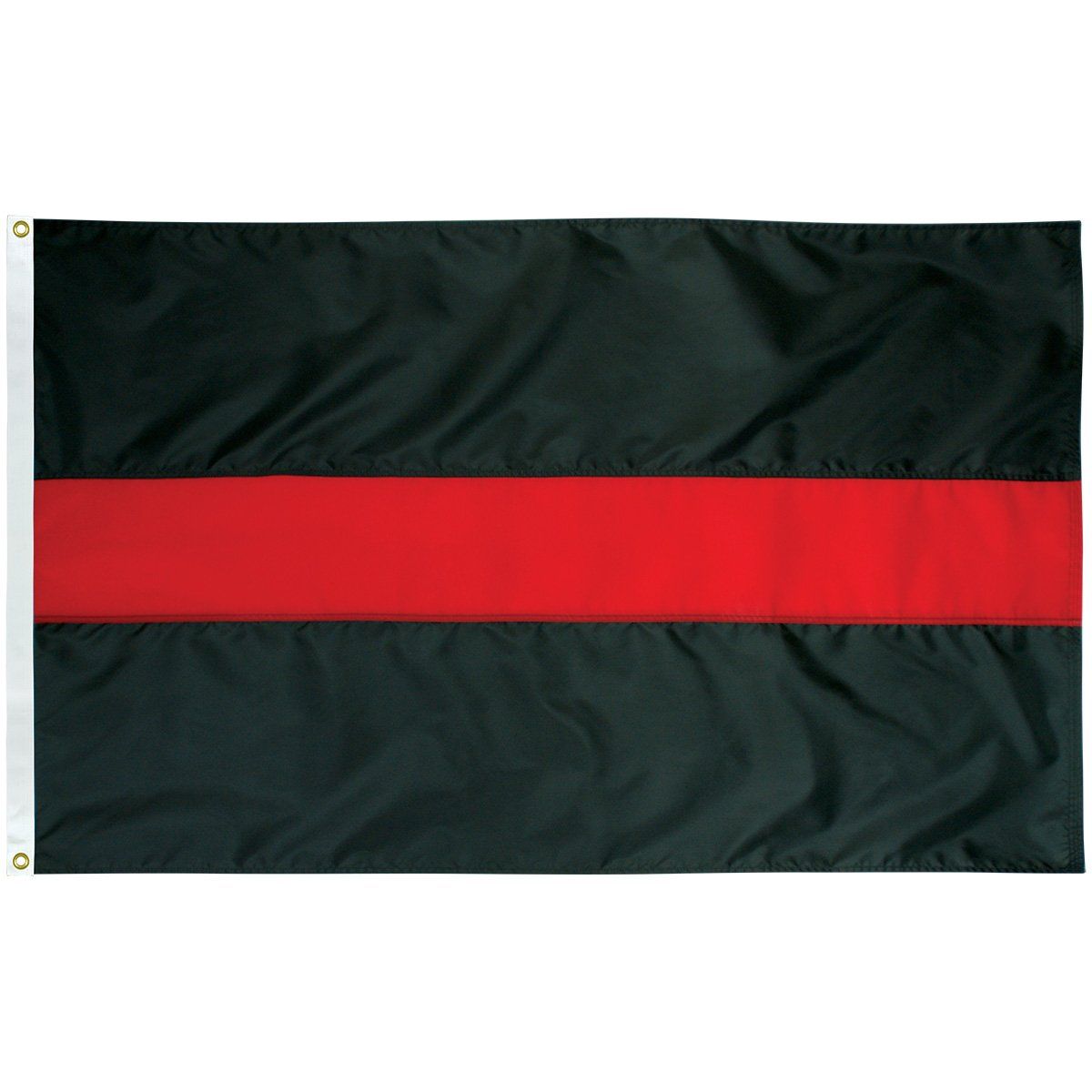 A black flag with a red stripe on the bottom