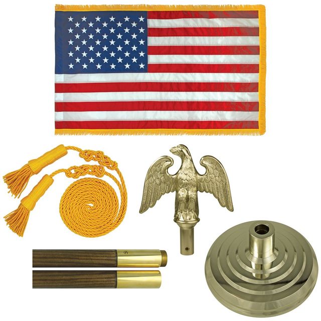Low Cost Super Tough Indoor American Flag and Pole Kit 