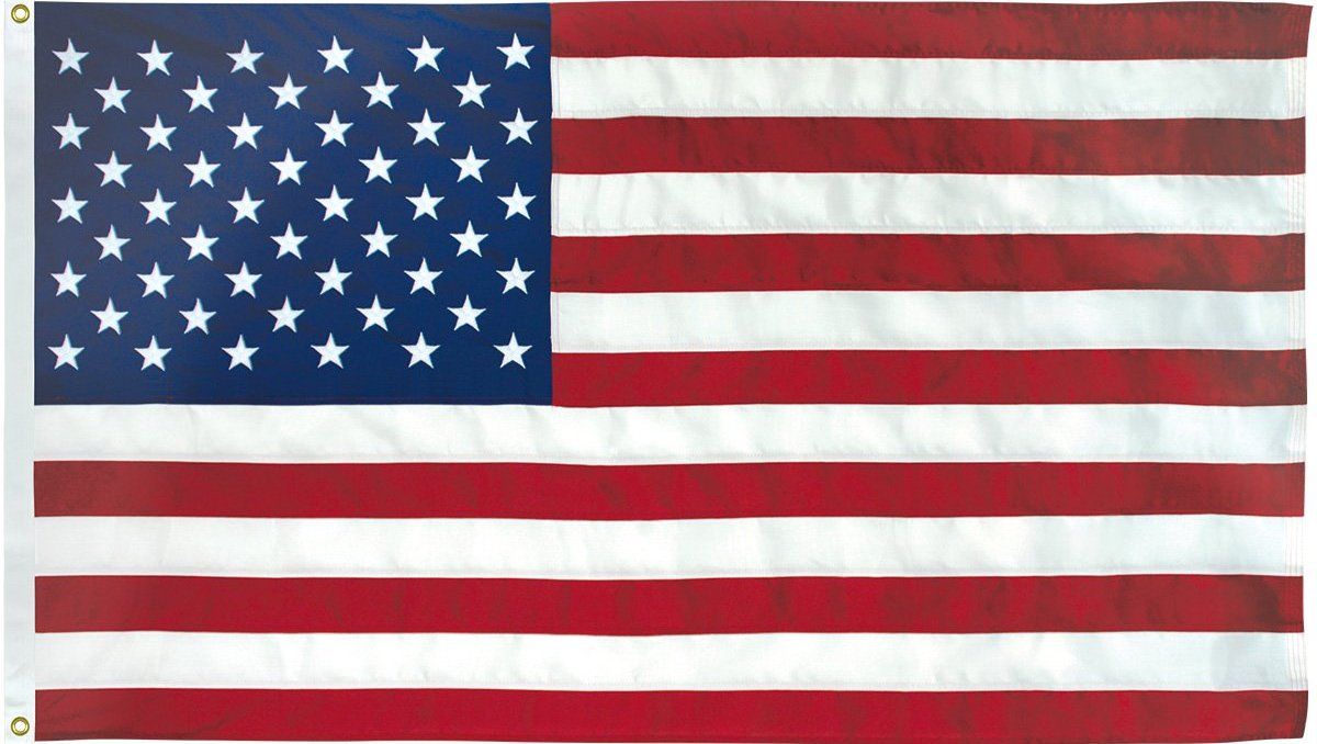 A red white and blue american flag with stars on it