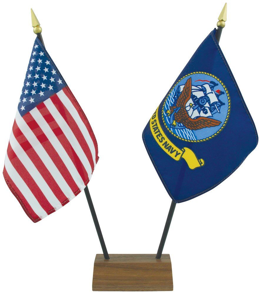 An american flag and a united states navy flag