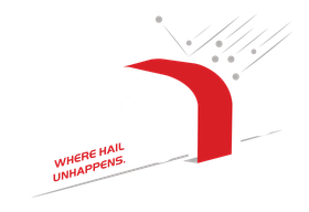 A red arrow with the words `` where hail unhappens '' written on it.