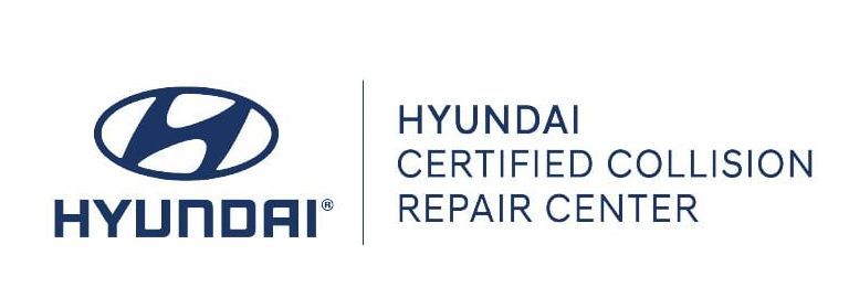 hyundai certified collision repair center logo on a white background