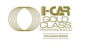 the logo for i-car gold class professionals is a collision repair company .