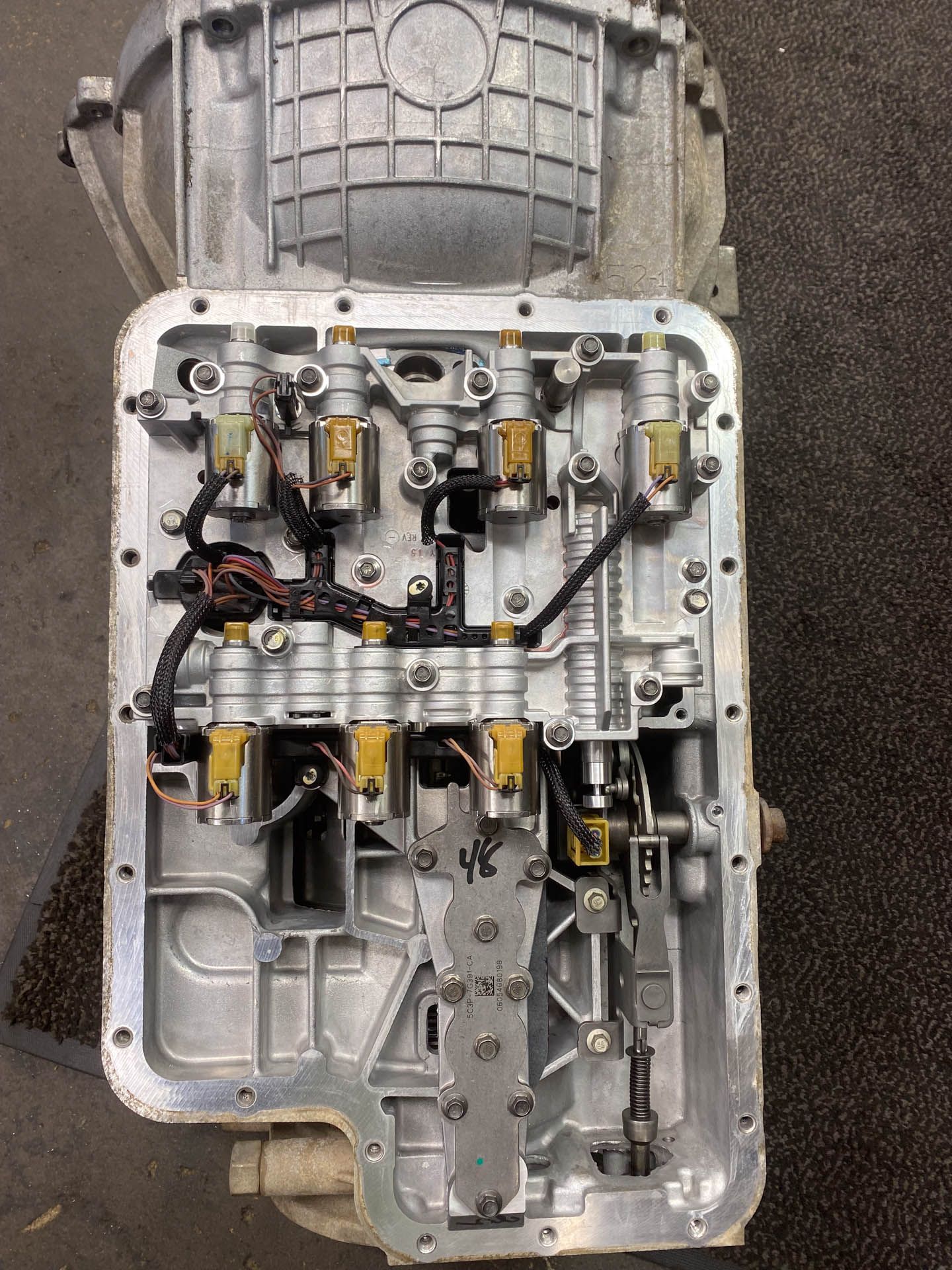 A close up of the inside of a car engine