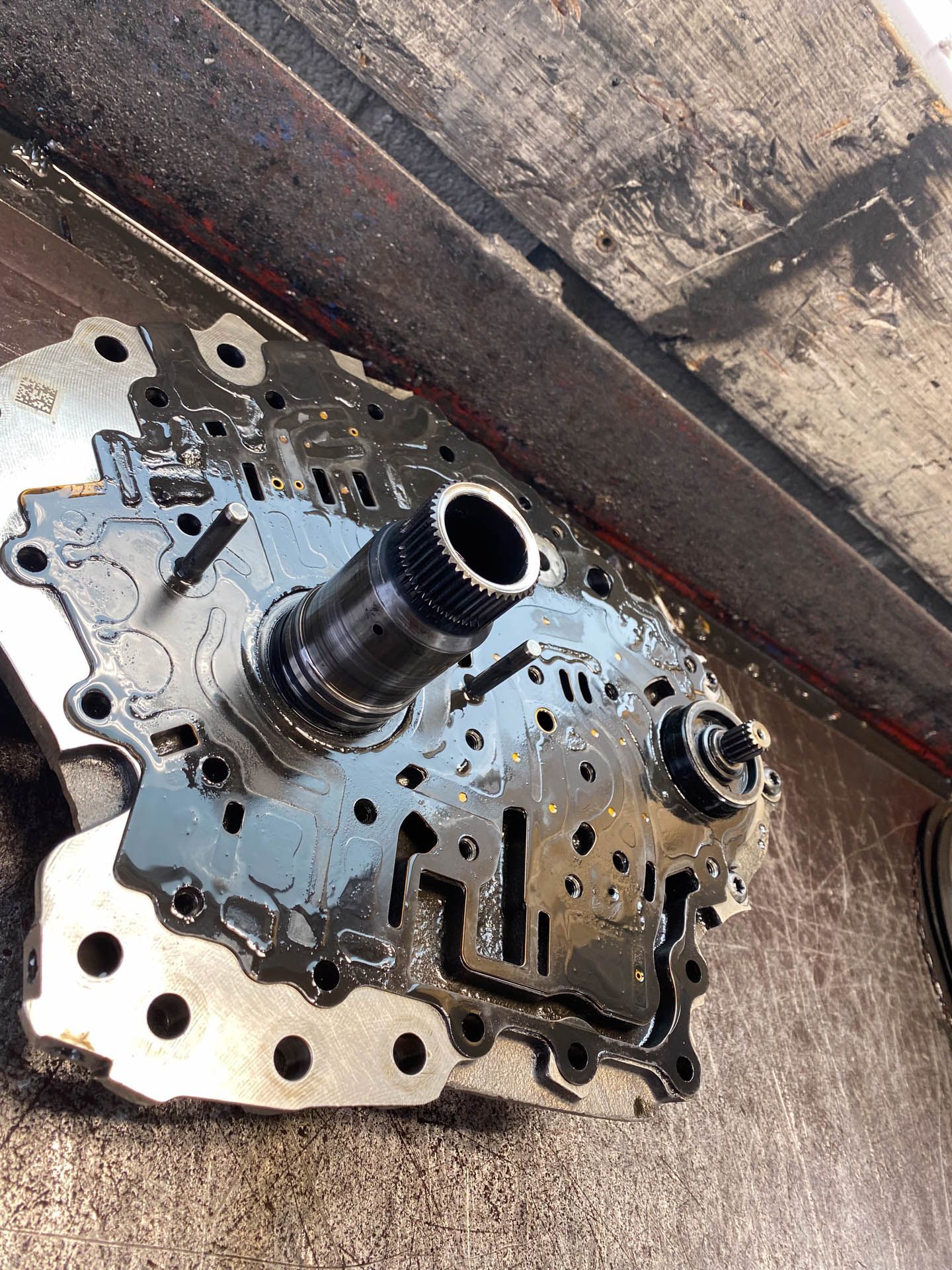 A close up of a piece of metal on a table.