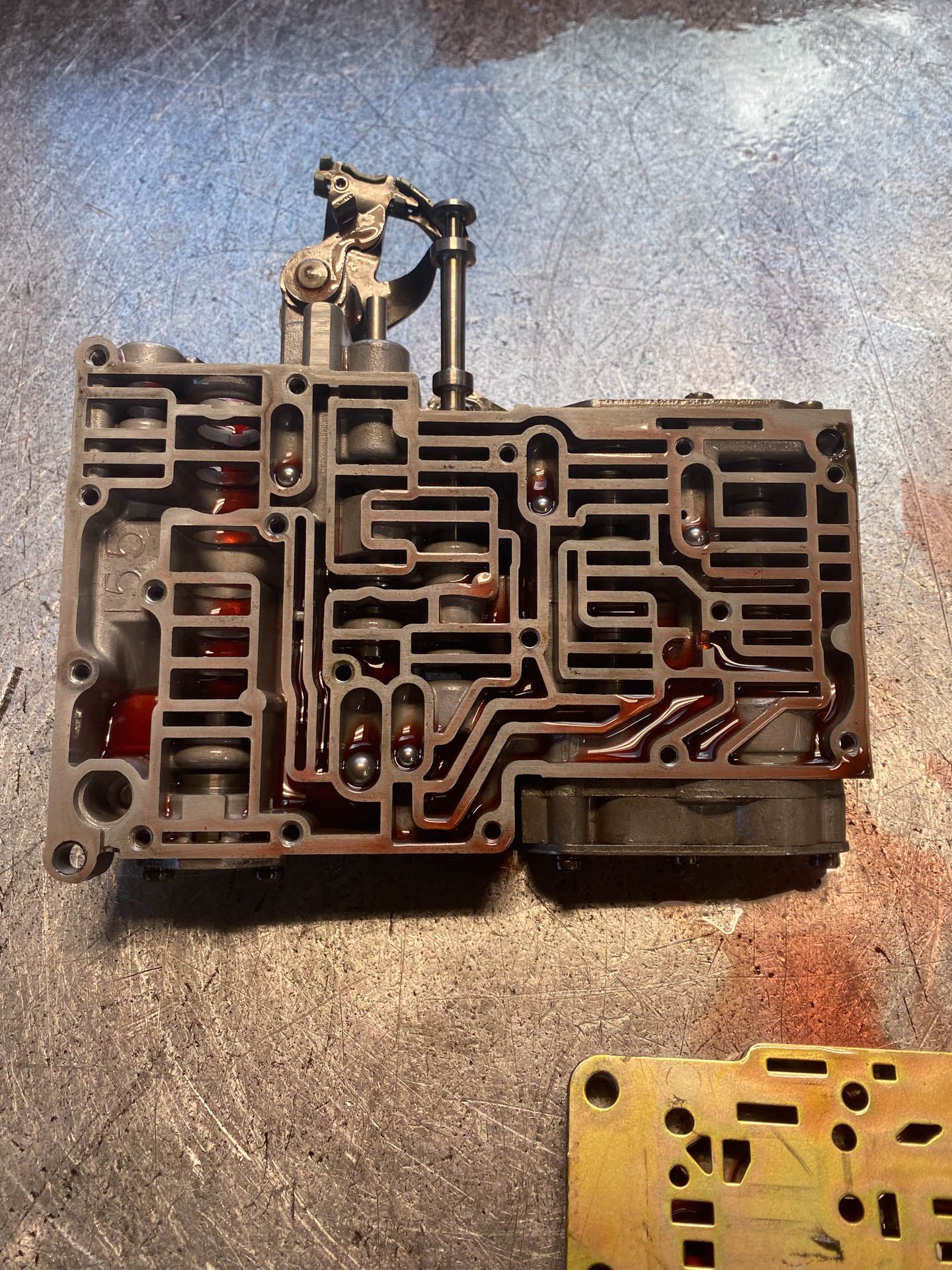 A close up of a mechanical device on a table.