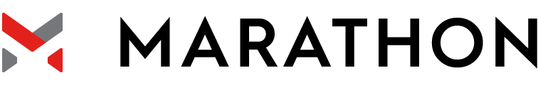Marathon logo with a stylized 