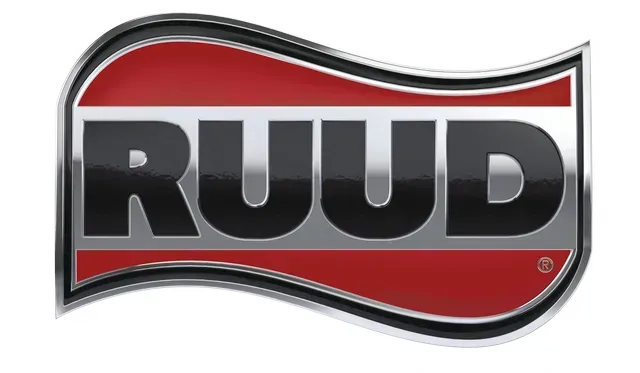 RUUD logo with red and black color scheme.