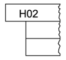 A black and white drawing of a piece of paper with the number h02 on it.