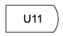 A black and white rectangle with the number u11 on it.