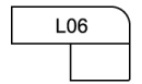A black and white drawing of a piece of paper with the number l06 on it.