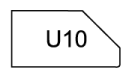 A black and white drawing of a square with the number u10 on it.
