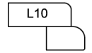 A black and white drawing of a rectangle with the number l10 on it.