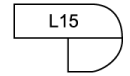 A black and white drawing of a piece of paper with the number l15 on it.