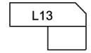 A black and white drawing of a piece of paper with the number l13 on it.