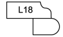 A black and white drawing of a piece of paper with the number l18 on it.