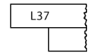 A black and white drawing of a piece of paper with the number l37 on it.