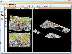 A computer screen shows two images of a rock.