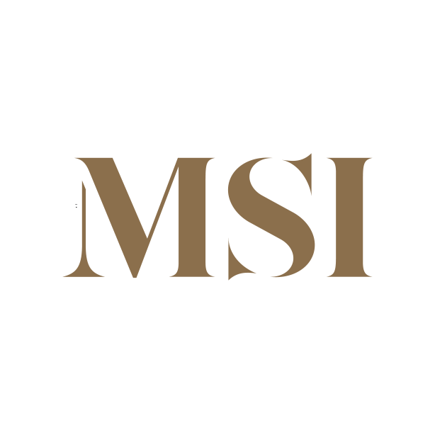 Gold MSI logo on a white background