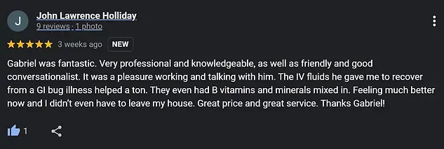 A google review for gabriel was fantastic.