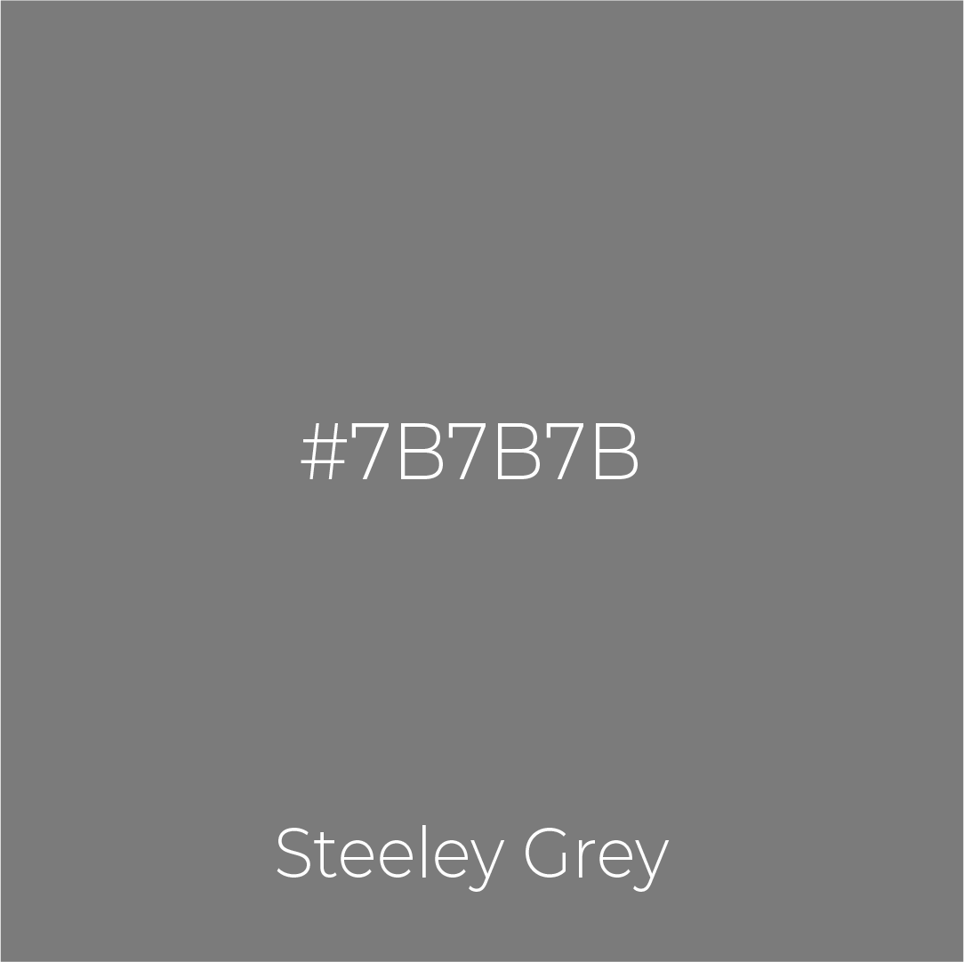 A gray background with the word steeley grey on it.